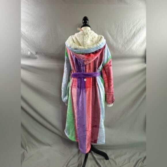 The Oodie Sherpa Robe Multi Stripe NWT - Picture 9 of 12